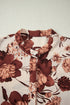 Floral Print Poet Sleeve Button Down Woven Shirt