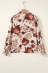 Floral Print Poet Sleeve Button Down Woven Shirt