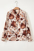 Floral Print Poet Sleeve Button Down Woven Shirt
