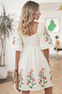 Floral Print Puff Sleeve A Line Babydoll Mini Dress