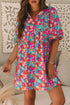 Floral Print Puff Sleeve Babydoll Mini Dress