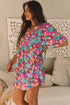 Floral Print Puff Sleeve Babydoll Mini Dress