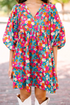 Floral Print Puff Sleeve Babydoll Mini Dress