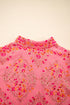 Floral Print Puff Sleeve Button Down Collared Shirt