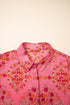 Floral Print Puff Sleeve Button Down Collared Shirt