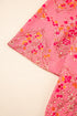 Floral Print Puff Sleeve Button Down Collared Shirt