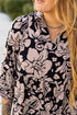 Floral Print Puff Sleeve Collared H Line Maxi Dress