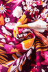 Floral Print Puff Sleeve Collared Tiered Flowy Maxi Dress