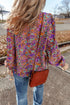 Floral Print Puff Sleeve Frilled Neck Woven Blouse