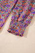 Floral Print Puff Sleeve Frilled Neck Woven Blouse