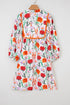 Floral Print Puff Sleeve Ricrac Trim Mini Dress