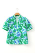 Floral Print Puff Sleeve Ruffled Tie Neck Blouse
