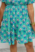 Floral Print Puff Sleeve Smocked Detail Mini Dress