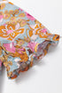 Floral Print Puff Sleeve Smocked Tiered Midi Dress