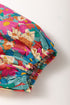 Floral Print Puff Sleeve Tassel Fringe Shirred Mini Dress