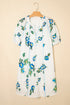 Floral Print Puff Sleeve Tie Neck Mini Dress
