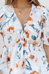 Floral Print Puff Sleeve V Neck Babydoll Blouse