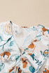 Floral Print Puff Sleeve V Neck Babydoll Blouse