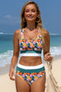 Floral Print Racerback Cutout High Waist 2pcs Bikini