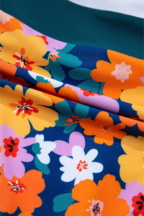 Floral Print Racerback Cutout High Waist 2pcs Bikini