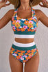 Floral Print Racerback Cutout High Waist 2pcs Bikini