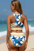 Floral Print Racerback Cutout High Waist 2pcs Bikini