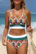 Floral Print Racerback Cutout High Waist 2pcs Bikini