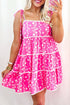 Floral Print Ric Rac Patched Sleeveless Mini Dress