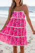 Floral Print Ric Rac Patched Sleeveless Mini Dress