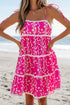 Floral Print Ric Rac Patched Sleeveless Mini Dress