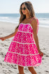 Floral Print Ric Rac Patched Sleeveless Mini Dress