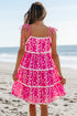 Floral Print Ric Rac Patched Sleeveless Mini Dress