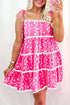 Floral Print Ric Rac Patched Sleeveless Mini Dress