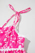 Floral Print Ric Rac Patched Sleeveless Mini Dress