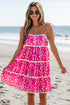 Floral Print Ric Rac Patched Sleeveless Mini Dress
