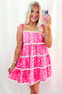 Floral Print Ric Rac Patched Sleeveless Mini Dress