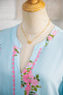 Floral Print Rick Rack Flutter Sleeve Maxi Dress