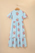 Floral Print Rick Rack Flutter Sleeve Maxi Dress