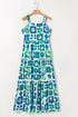 Floral Print Rick Rack Trim Southern Belle Maxi Dress