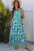 Floral Print Rick Rack Trim Southern Belle Maxi Dress