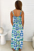 Floral Print Rick Rack Trim Southern Belle Maxi Dress