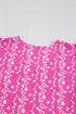Floral Print Rick Rack Trim Tiered Ruffled V Neck Blouse