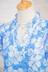 Floral Print Rick Rack V Neck Short Sleeve Blouse