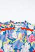 Floral Print Rickrack Trim Tiered Mini Dress