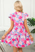 Floral Print Rickrack Trim Tiered Mini Dress