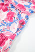 Floral Print Rickrack Trim Tiered Mini Dress