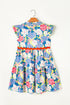 Floral Print Rickrack Trim Tiered Mini Dress