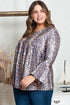 Floral Print Round Neck Babydoll Plus Size Top