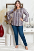 Floral Print Round Neck Babydoll Plus Size Top