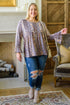 Floral Print Round Neck Babydoll Plus Size Top